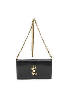 Saint Laurent Star Kate Chain Black Gray Dollar Leather Shoulder Bag